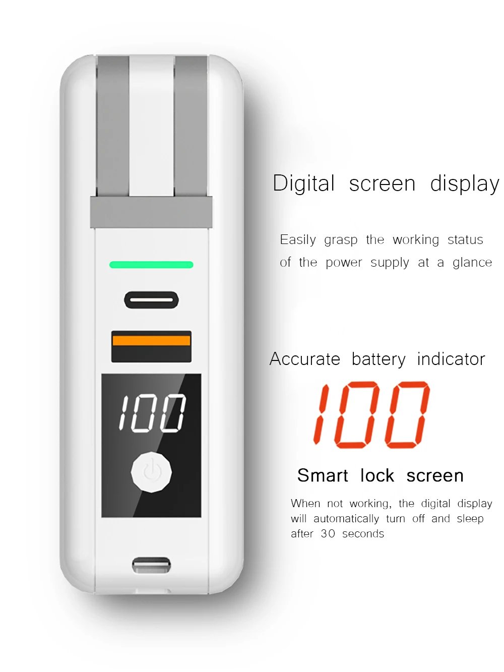 FERISING-10000mAh Wireless Power Bank, PD 5A Fast Charger, Type-C, USB C, QC3.0, Powerbank for iPhone, Xiaomi External Battery