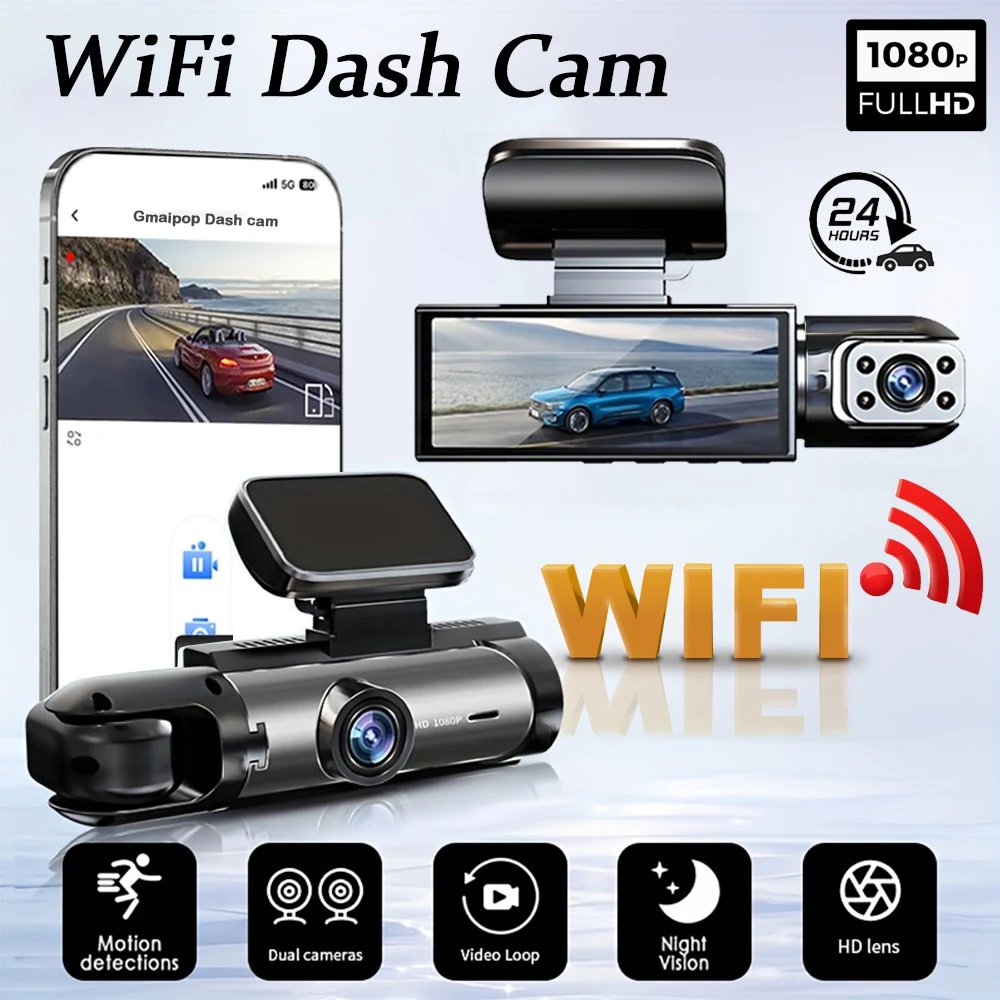 1080P WIFI Dual camera Dash Cam for cars,Front And Inside,car camera with IR Night Vision,Loop Recording,wide angle Car DVR Came 1080P WIFI Dual camera Dash Cam for cars,Front And Inside,car camera with IR Night Vision,Loop Recording,wide angle Car DVR Came