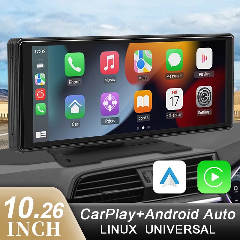 10.26″ Car Mirror Radio Multimedia Video Player Universal Wireless Carplay Android Auto Screen With Bluetooth AUX USB 10.26