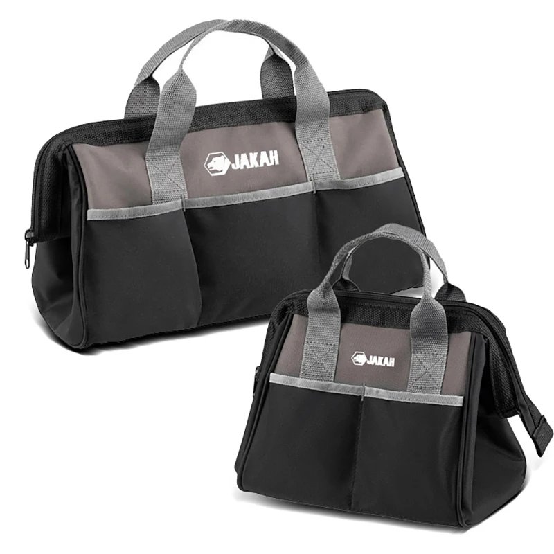 18-inch Heavy Duty Tool Bag for Men with Waterproof Hard Bottom, Wide Mouth Tool Bag Organizer Multi Pockets Tool Tote