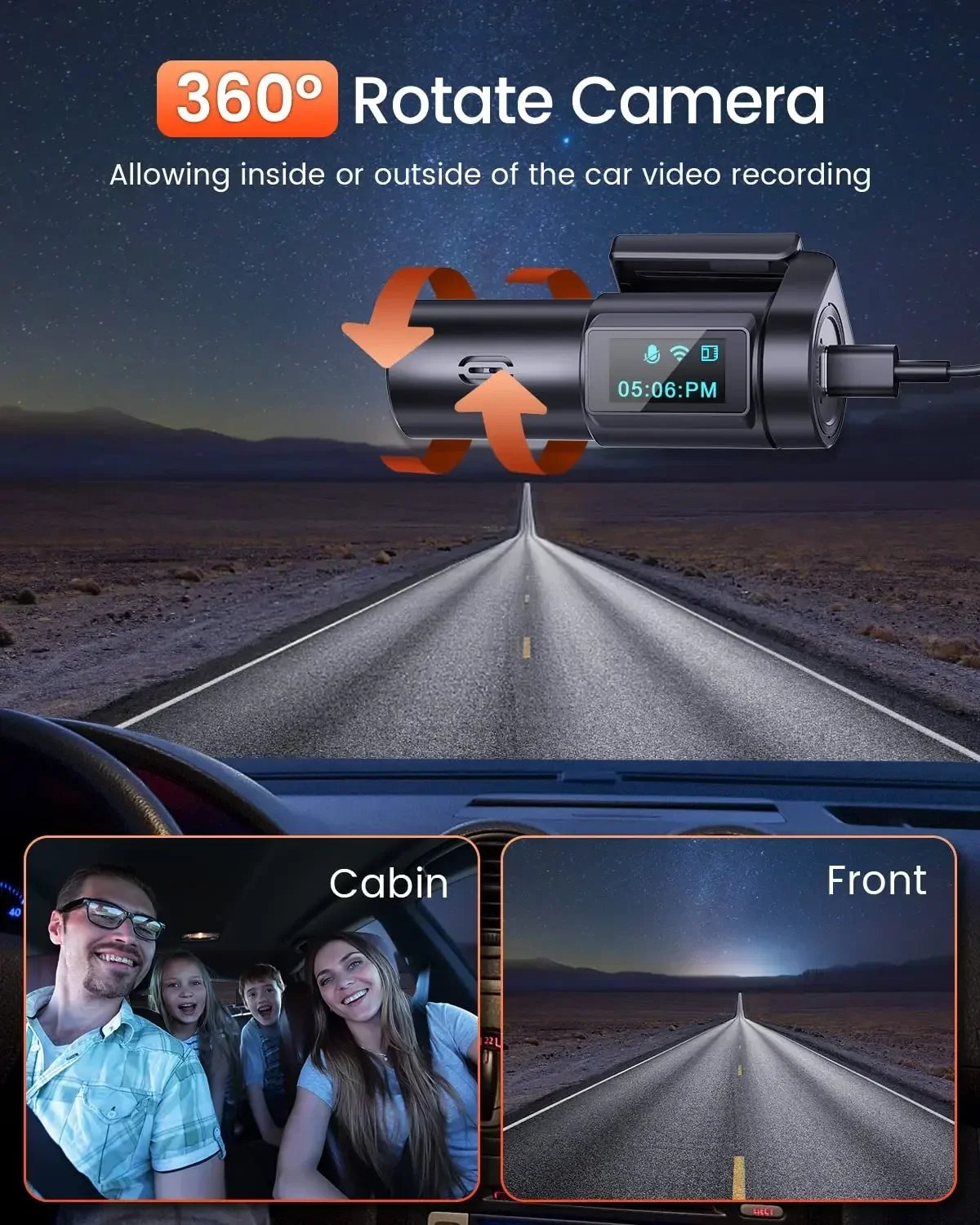 FHD 1080P Mini WIFI G-Sensor Dash Cam for Car Front Camera with Night Vision & 24H Parking Surveillance