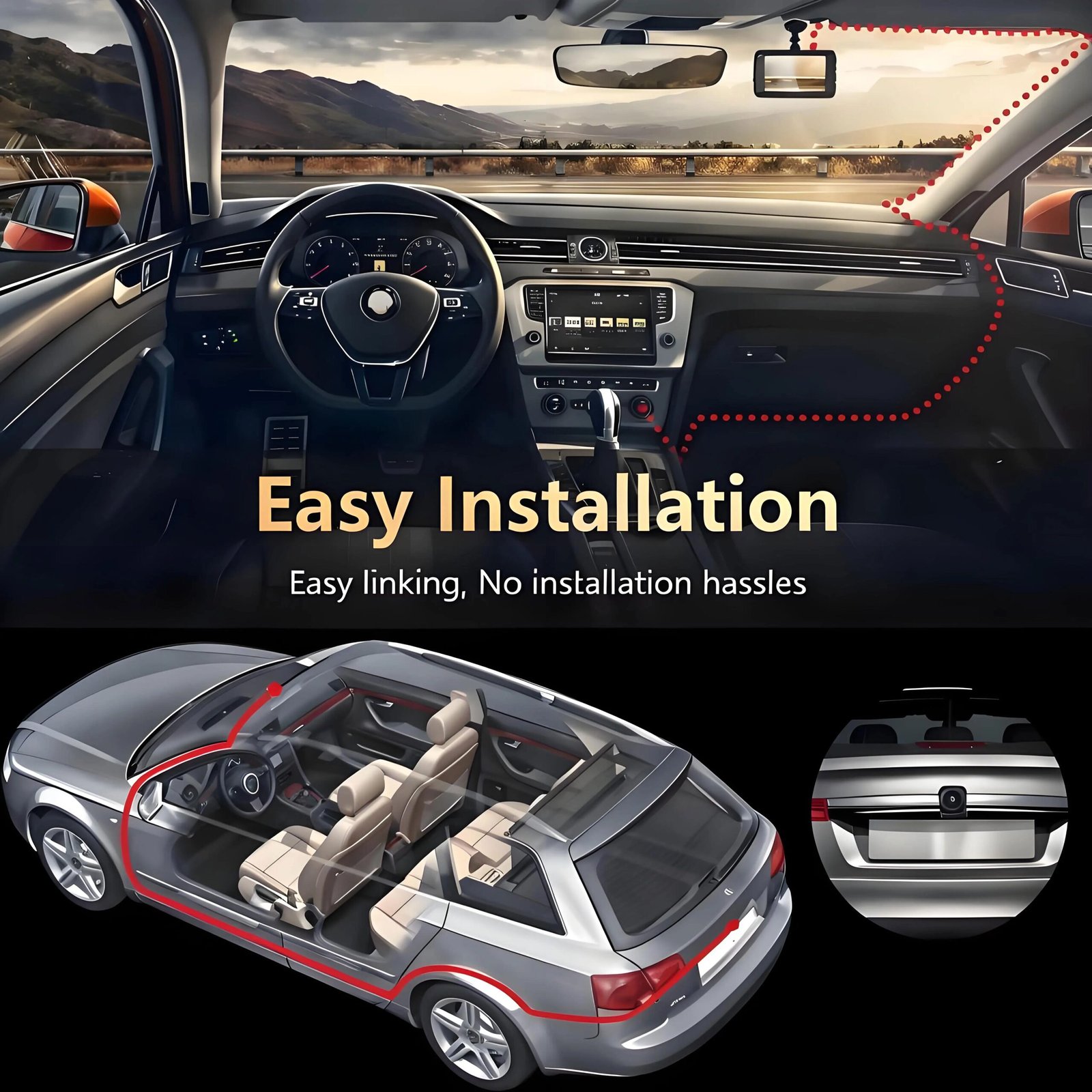 FHD 1080P Mini WIFI G-Sensor Dash Cam for Car Front Camera with Night Vision & 24H Parking Surveillance