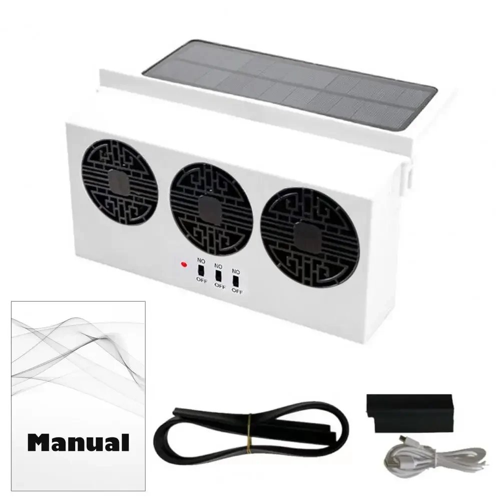 1PC Solar Car Fan, Solar Car Fan with Automatic Light Control to provide you with a comfortable driving experience