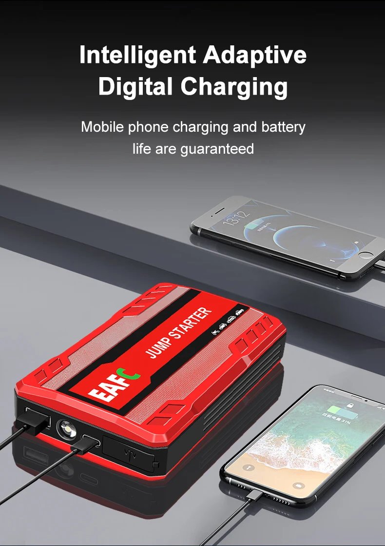 Car Jump Starter Battery Power Bank 600A for Car Starter Portable Emergency Booster 12V Auto Starting Device Petrol Diesel Car Jump Starter Battery Power Bank 600A for Car Starter Portable Emergency Booster 12V Auto Starting Device Petrol Diesel
