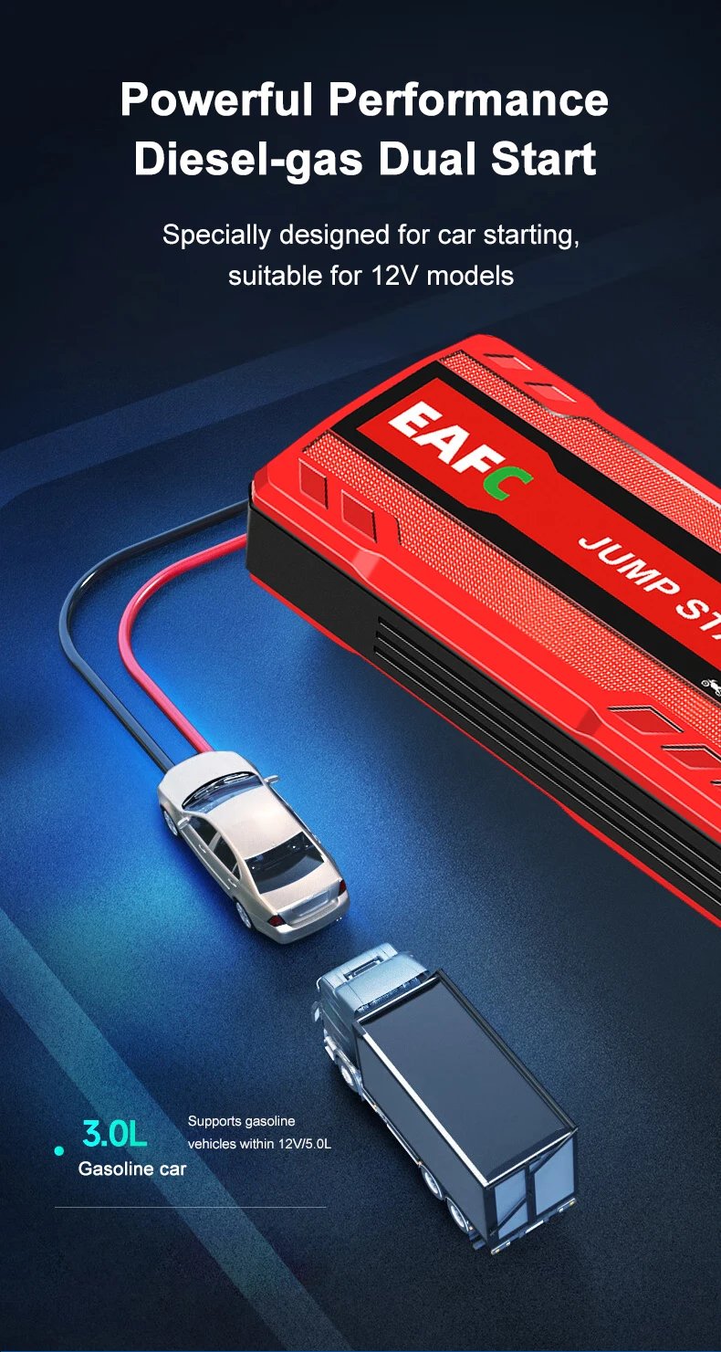 Car Jump Starter Battery Power Bank 600A for Car Starter Portable Emergency Booster 12V Auto Starting Device Petrol Diesel Car Jump Starter Battery Power Bank 600A for Car Starter Portable Emergency Booster 12V Auto Starting Device Petrol Diesel