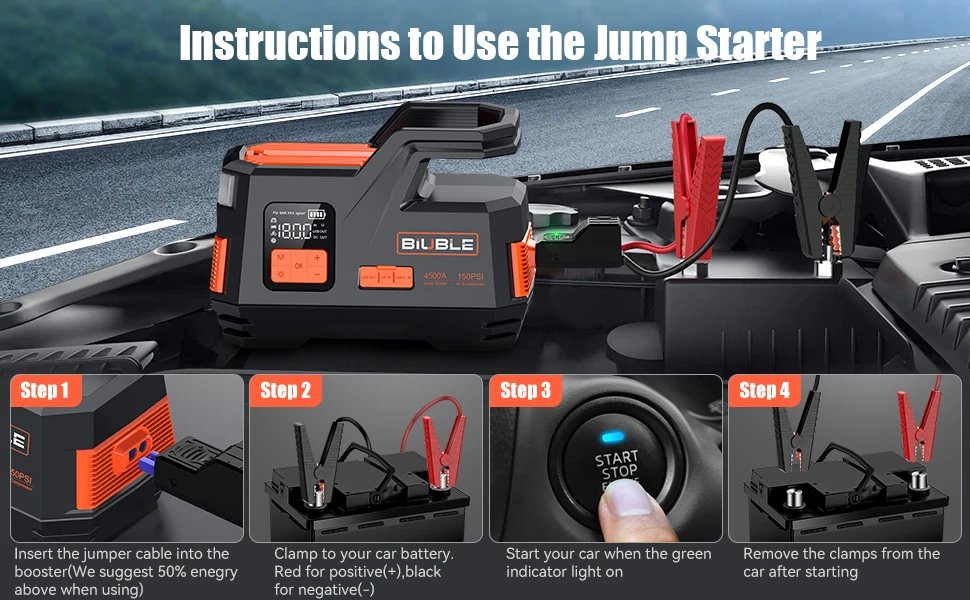 26800mAh Car Jump Starter Power Bank Portable Air Compressor Inflator Pump Power Station 4250A Battery Starter Auto Booster 26800mAh Car Jump Starter Power Bank Portable Air Compressor Inflator Pump Power Station 4250A Battery Starter Auto Booster