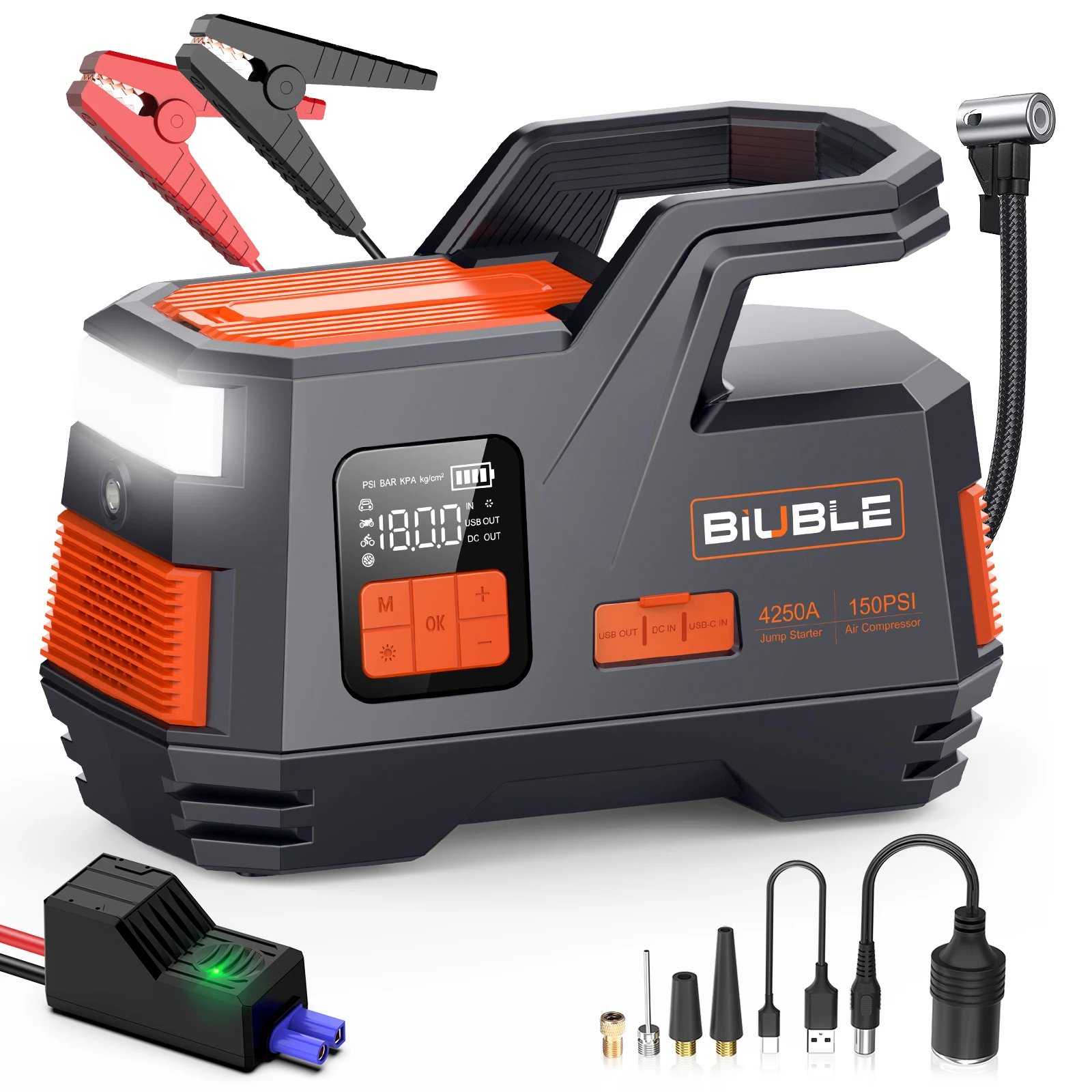 26800mAh Car Jump Starter Power Bank Portable Air Compressor Inflator Pump Power Station 4250A Battery Starter Auto Booster 26800mAh Car Jump Starter Power Bank Portable Air Compressor Inflator Pump Power Station 4250A Battery Starter Auto Booster