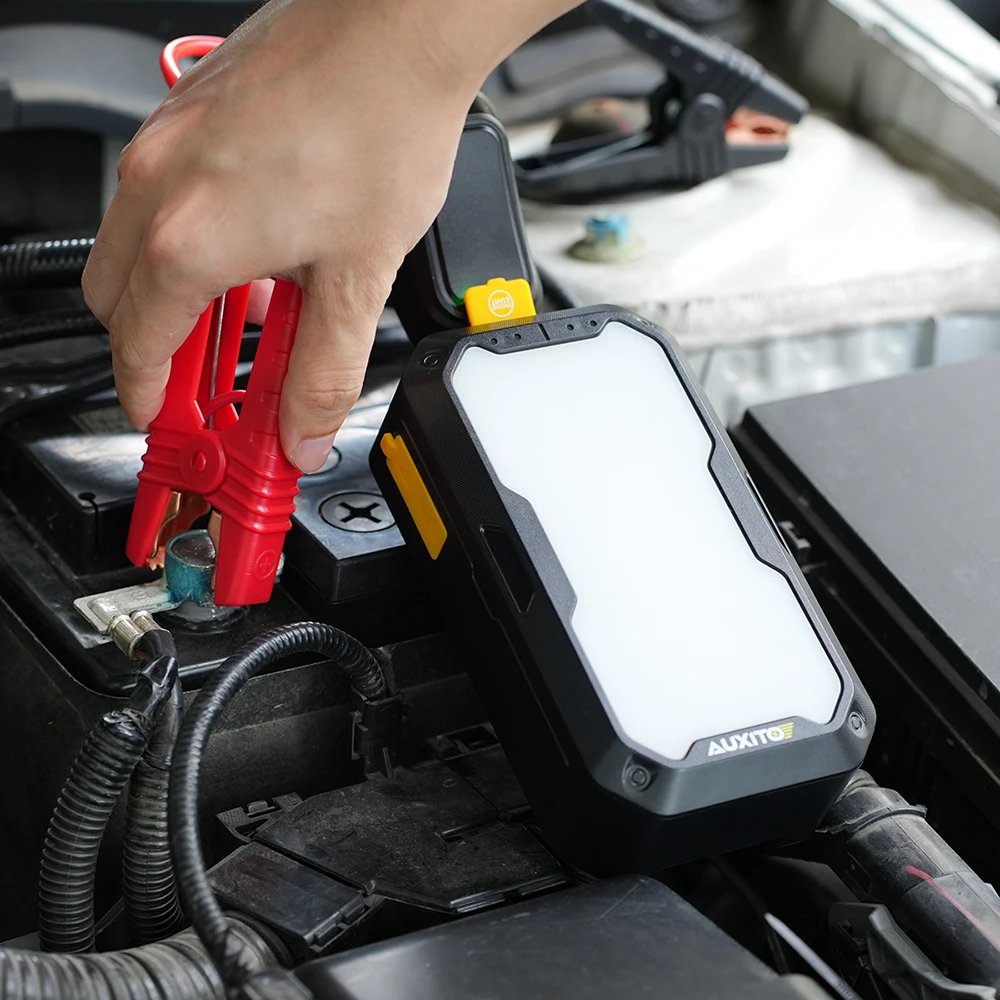 AUXITO 2500A Car Jump Starter 12V Auto Starting Device Emergency Battery Starter Portable Charger Booster 2000LM Camping Light