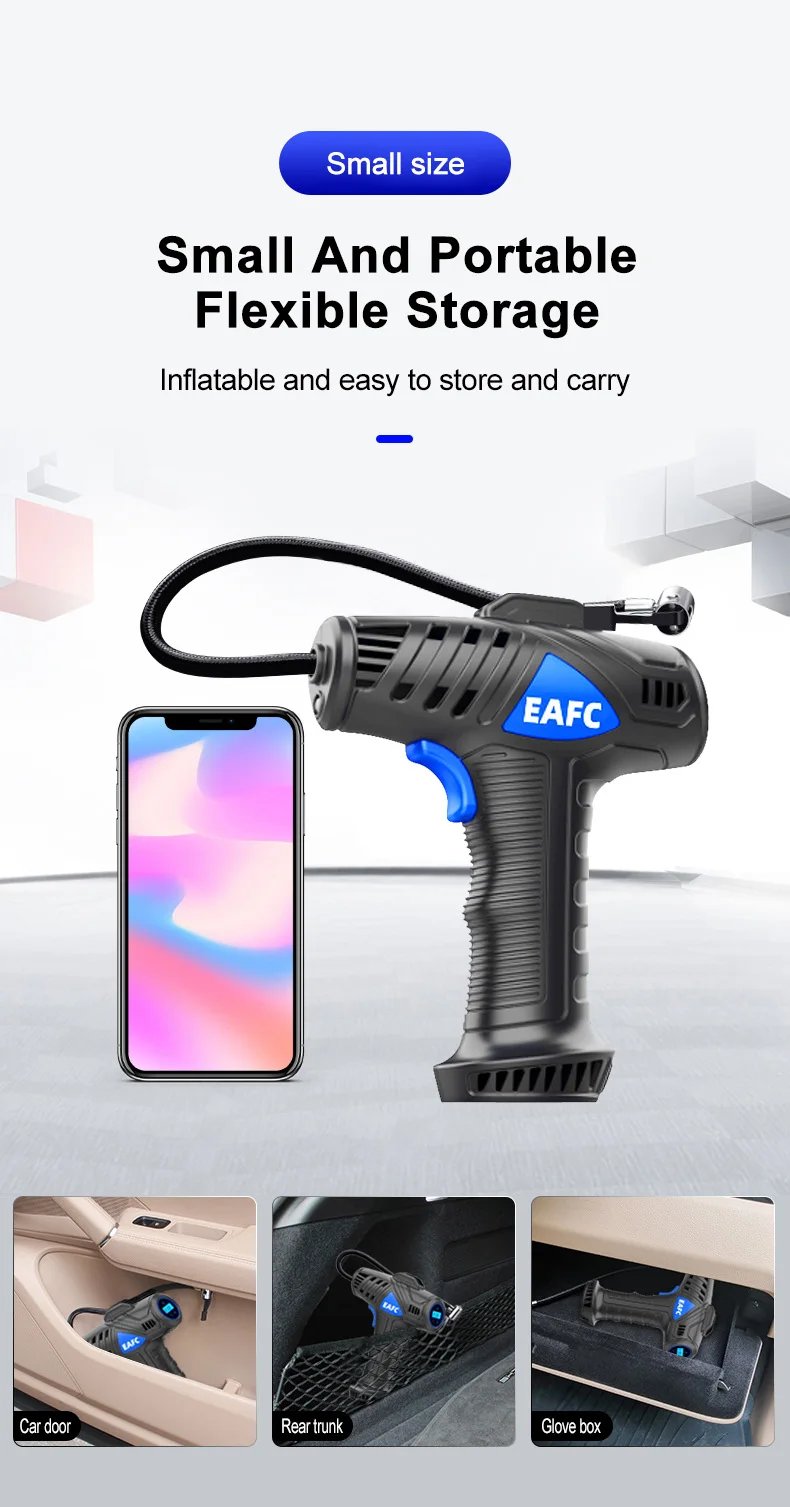 Rechargeable Air Compressor Wireless Pure Cooper Motor Inflatable Air Compressor Pump with Pressure Gauge Emergency LED Lights Rechargeable Air Compressor Wireless Pure Cooper Motor Inflatable Air Compressor Pump with Pressure Gauge Emergency LED Lights