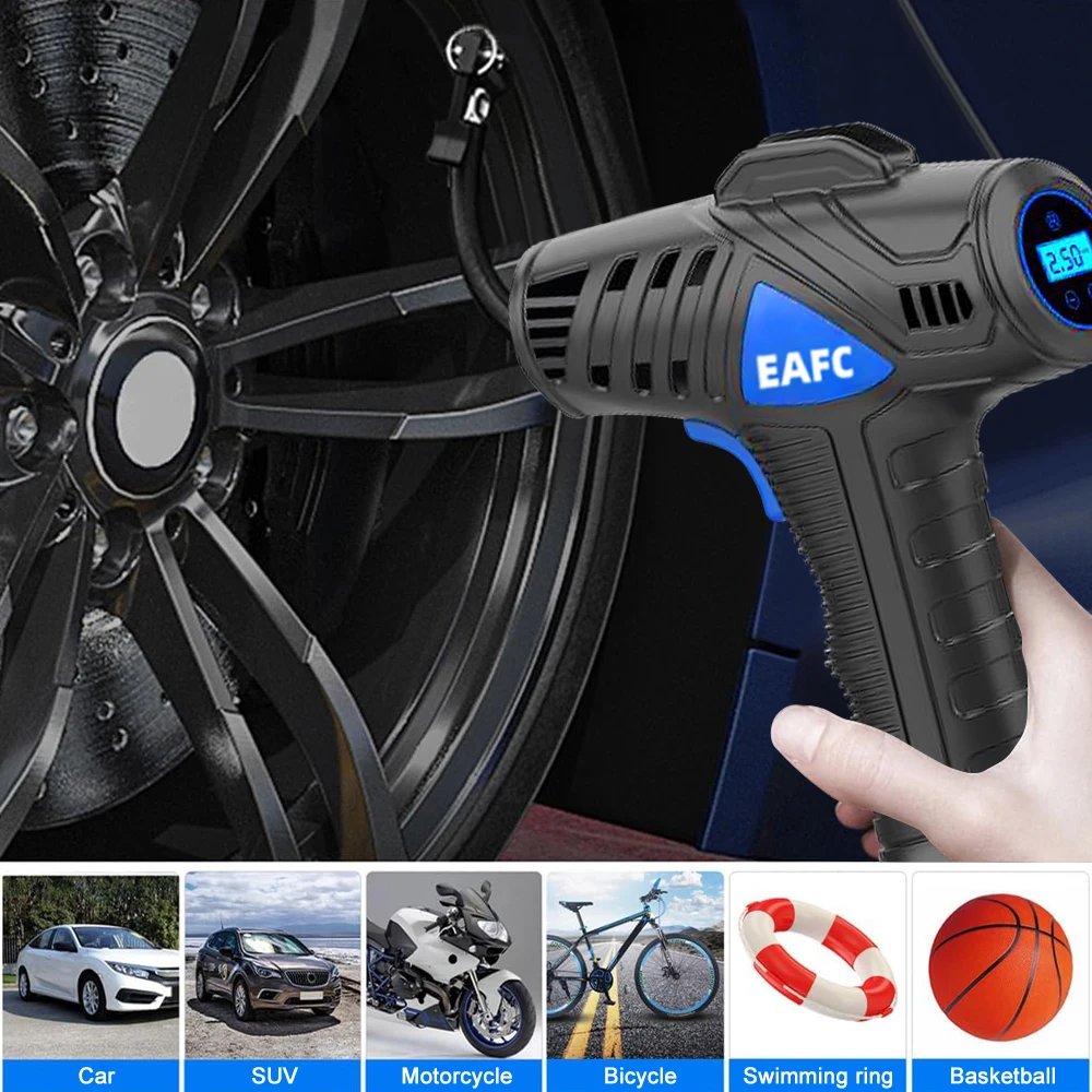 Rechargeable Air Compressor Wireless Pure Cooper Motor Inflatable Air Compressor Pump with Pressure Gauge Emergency LED Lights Rechargeable Air Compressor Wireless Pure Cooper Motor Inflatable Air Compressor Pump with Pressure Gauge Emergency LED Lights