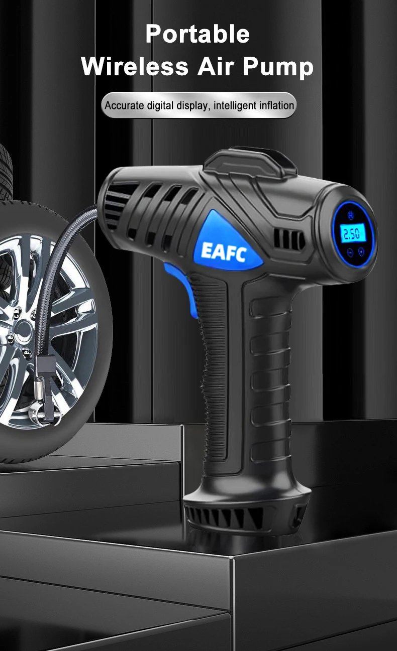 Rechargeable Air Compressor Wireless Pure Cooper Motor Inflatable Air Compressor Pump with Pressure Gauge Emergency LED Lights Rechargeable Air Compressor Wireless Pure Cooper Motor Inflatable Air Compressor Pump with Pressure Gauge Emergency LED Lights