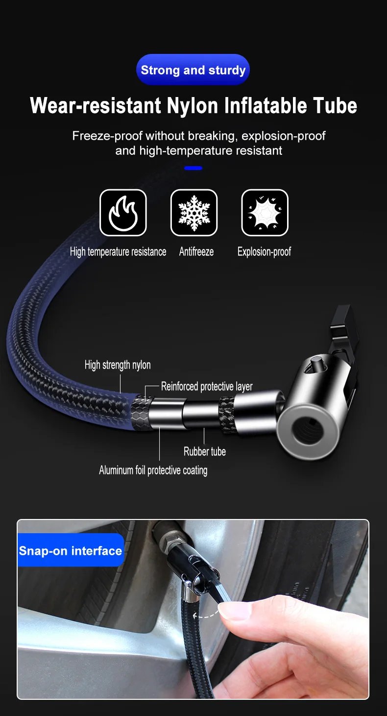 Rechargeable Air Compressor Wireless Pure Cooper Motor Inflatable Air Compressor Pump with Pressure Gauge Emergency LED Lights Rechargeable Air Compressor Wireless Pure Cooper Motor Inflatable Air Compressor Pump with Pressure Gauge Emergency LED Lights