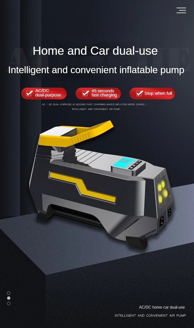 DC/AC 12V/100-230V 150PSI Car Air Compressor Tire Inflator Air Pump with Digital Pressure Gauge Tire Air Injector Tire Inflation