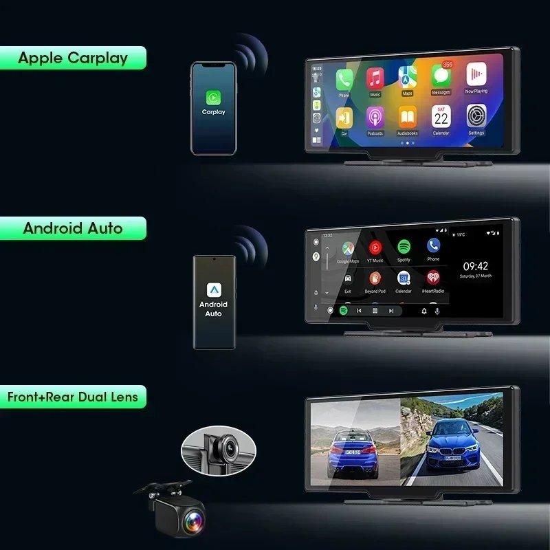 10.26” 4K Dash Cam Car DVR Android Auto Carplay Display Screen Smart Car System Video Recorder Monitor With Rear Camera 5G WIFI 10.26'' 4K Dash Cam Car DVR Android Auto Carplay Display Screen Smart Car System Video Recorder Monitor With Rear Camera 5G WIFI