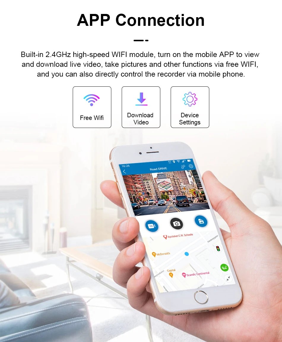 10.26'' 4K Dash Cam Car DVR Android Auto Carplay Display Screen Smart Car System Video Recorder Monitor With Rear Camera 5G WIFI