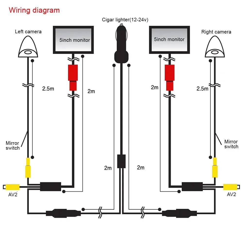 Car AHD 5-inch Digital Side View Monitoring Mirror System,night Vision HD 720P Side View Blind Spot Camera,available in 3 Colors Car AHD 5-inch Digital Side View Monitoring Mirror System,night Vision HD 720P Side View Blind Spot Camera,available in 3 Colors