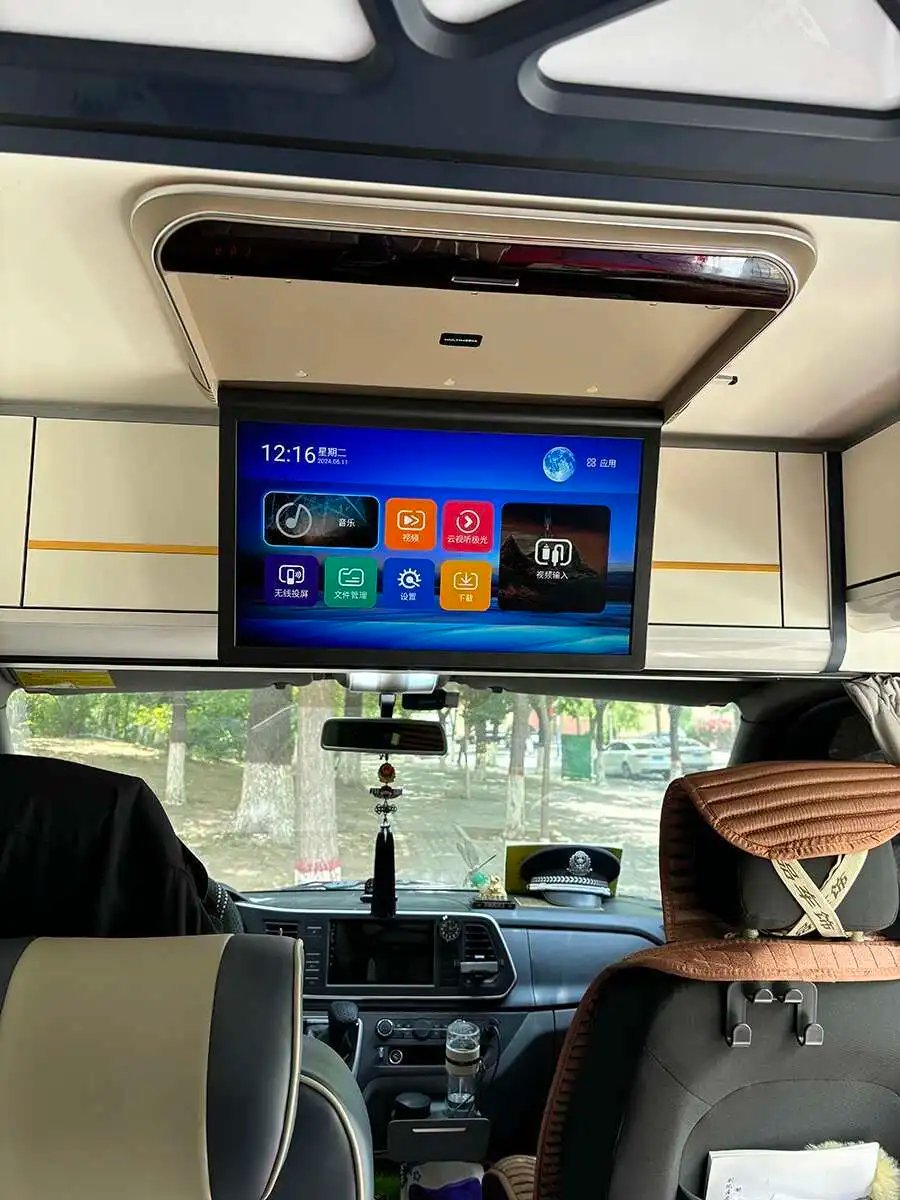 17.3 Inch/19.5 Inch 1920*1080 Roof Ceiling Monitor IPS Touch Screen Android12 Multimedia Video Player Mirror Link Remote Control
