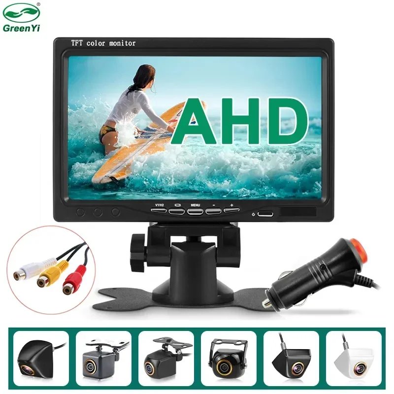 AHD 1080P 7 Inch IPS Screen Car Video Monitor Camera CCTV Surveillance Parking System With Cigarette Lighter Power Supply AHD 1080P 7 Inch IPS Screen Car Video Monitor Camera CCTV Surveillance Parking System With Cigarette Lighter Power Supply