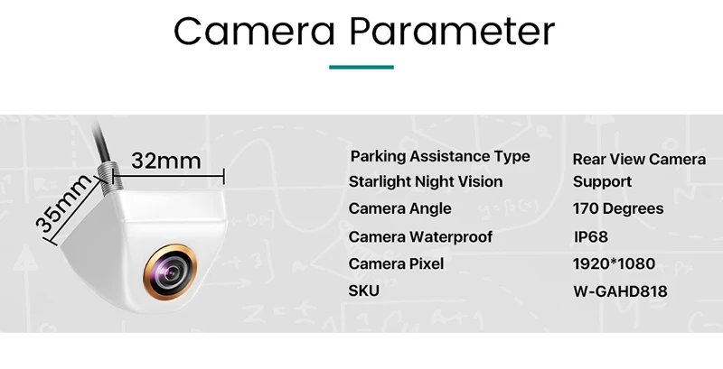 AHD 1080P 7 Inch IPS Screen Car Video Monitor Camera CCTV Surveillance Parking System With Cigarette Lighter Power Supply