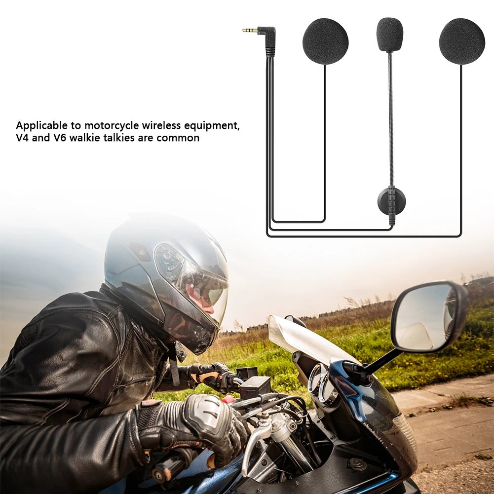 V6 PRO Motorcycle Helmet Intercom Earphone 3.5mm Microphone Speaker Headset for Vnetphone V4 V6 Motorcycle Bluetooth Interphone