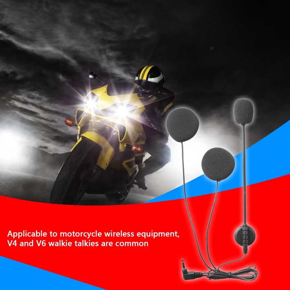 V6 PRO Motorcycle Helmet Intercom Earphone 3.5mm Microphone Speaker Headset for Vnetphone V4 V6 Motorcycle Bluetooth Interphone