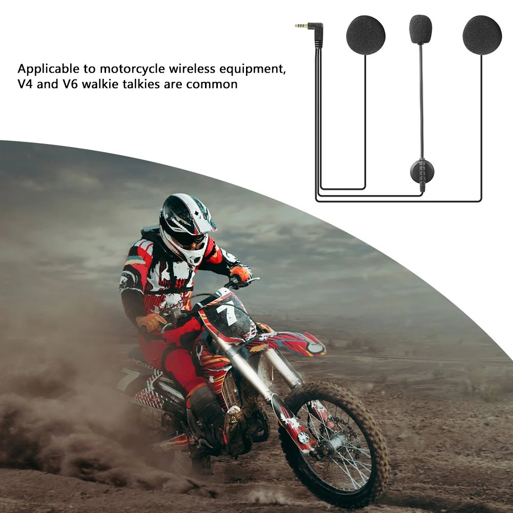 V6 PRO Motorcycle Helmet Intercom Earphone 3.5mm Microphone Speaker Headset for Vnetphone V4 V6 Motorcycle Bluetooth Interphone