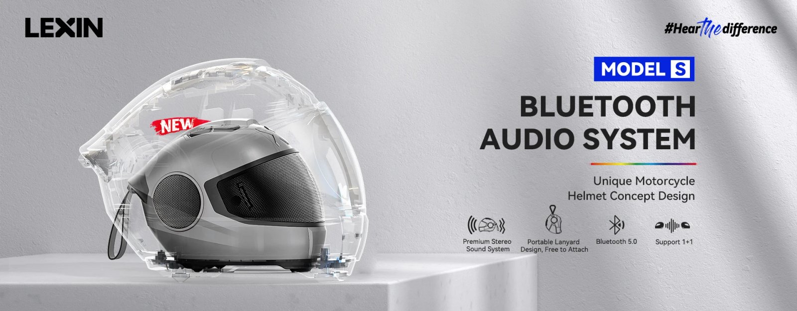 LEXIN Model-S Portable Bluetooth Speaker,Helmet Style Wireless Speaker,Powerful Loud Stereo Speakers, Deep Bass,IPX4 Waterproof LEXIN Model-S Portable Bluetooth Speaker,Helmet Style Wireless Speaker,Powerful Loud Stereo Speakers, Deep Bass,IPX4 Waterproof