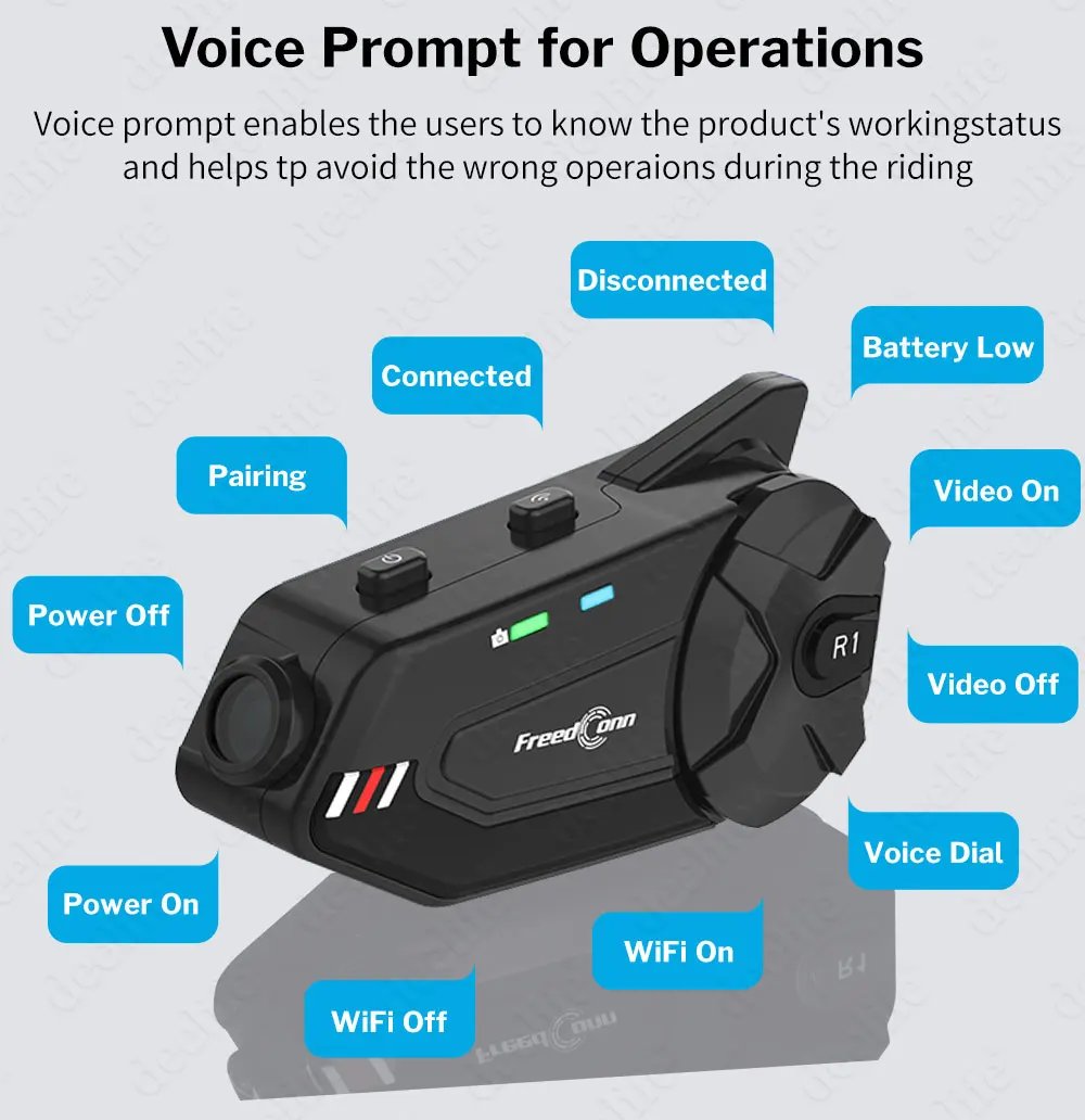 Deelife Bluetooth Motorcycle Intercom with Camera WiFi Video Recorder for Moto Headset Motorbike Helmet Headphones Deelife Bluetooth Motorcycle Intercom with Camera WiFi Video Recorder for Moto Headset Motorbike Helmet Headphones