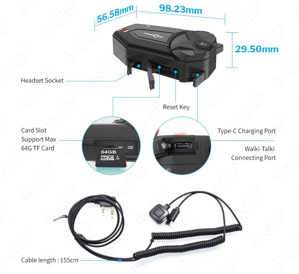 Deelife Bluetooth Motorcycle Intercom with Camera WiFi Video Recorder for Moto Headset Motorbike Helmet Headphones Deelife Bluetooth Motorcycle Intercom with Camera WiFi Video Recorder for Moto Headset Motorbike Helmet Headphones