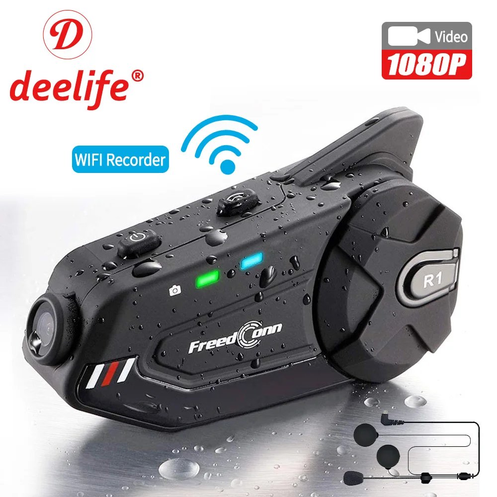 Deelife Bluetooth Motorcycle Intercom with Camera WiFi Video Recorder for Moto Headset Motorbike Helmet Headphones Deelife Bluetooth Motorcycle Intercom with Camera WiFi Video Recorder for Moto Headset Motorbike Helmet Headphones