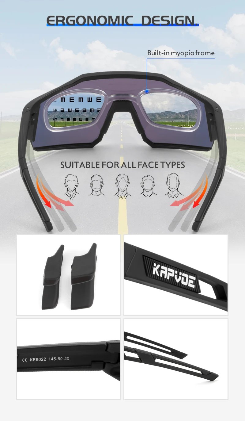 Kapvoe Sports Driving bike Cycling Glasses running climbing Sunglasses Outdoor for Men Woman Bicycle Cycling UV400 Goggles hot