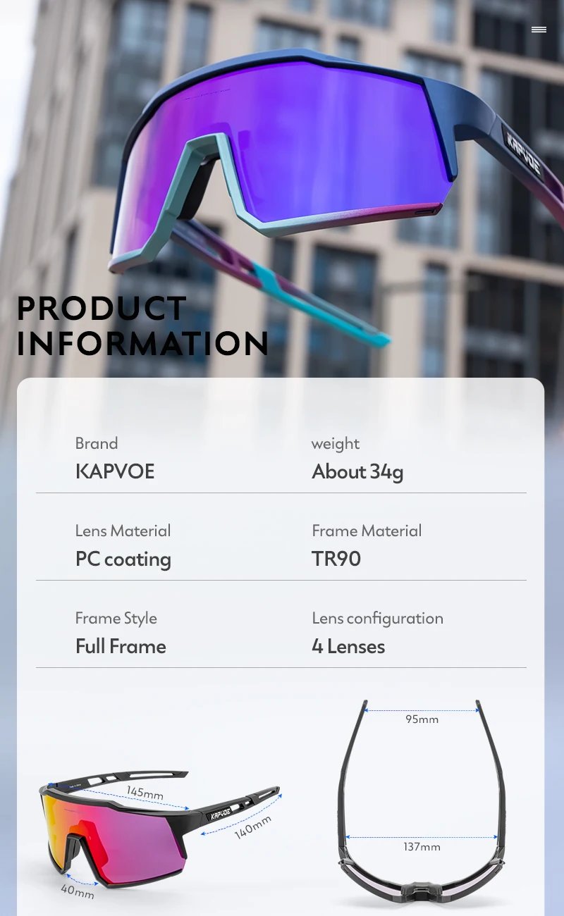 Kapvoe Sports Driving bike Cycling Glasses running climbing Sunglasses Outdoor for Men Woman Bicycle Cycling UV400 Goggles hot