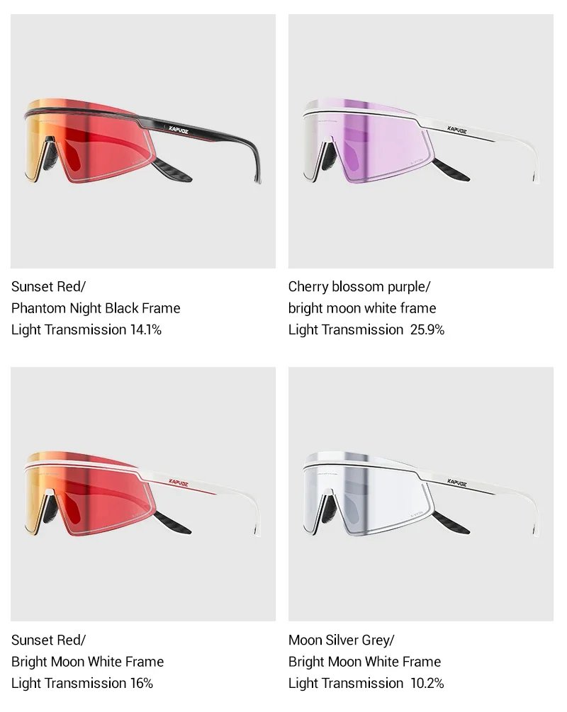 Kapvoe New Men Gold Photochromic Cycling Sunglasses UV400 Outdoor Eyewear Sports Women Glasses Running Bicycle MTB Bike Goggles