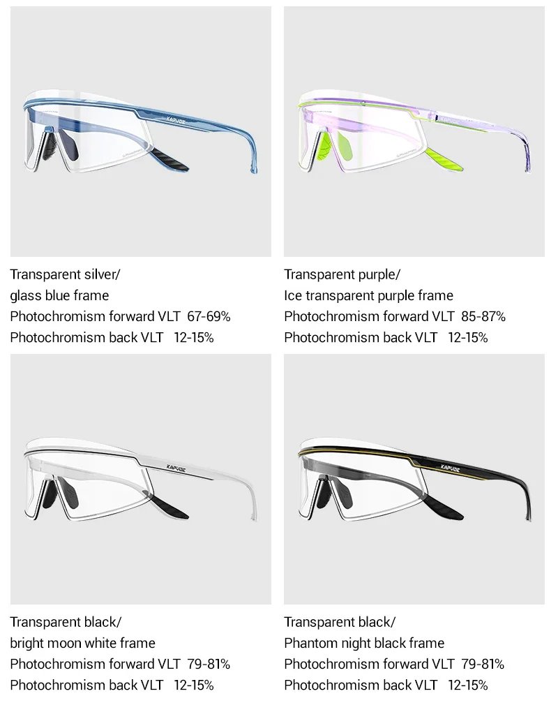 Kapvoe New Men Gold Photochromic Cycling Sunglasses UV400 Outdoor Eyewear Sports Women Glasses Running Bicycle MTB Bike Goggles