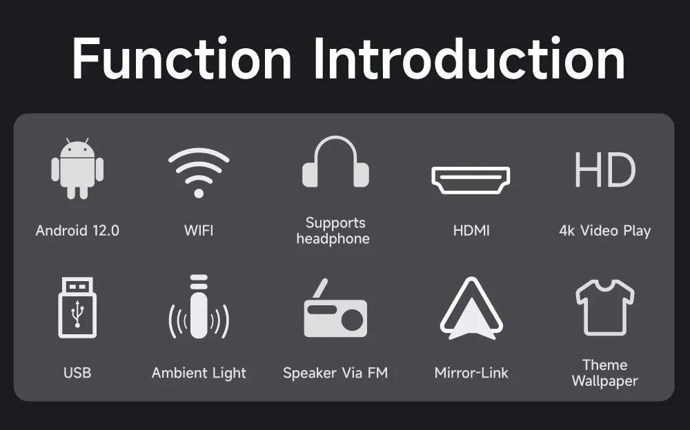 Headrest Monitor Display IPS Android WIFI Tablet Touch Screen For Car Rear Seat Player Video Music FM Bluetooth AirPlay HDMI IN