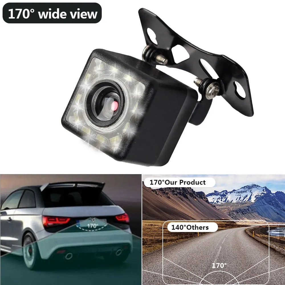 12V Car Player Interior Mirror Rear View Camera Parking Monitor 4.3 Inch Screen HD DVD Video Display PDC Parktronics Accessories