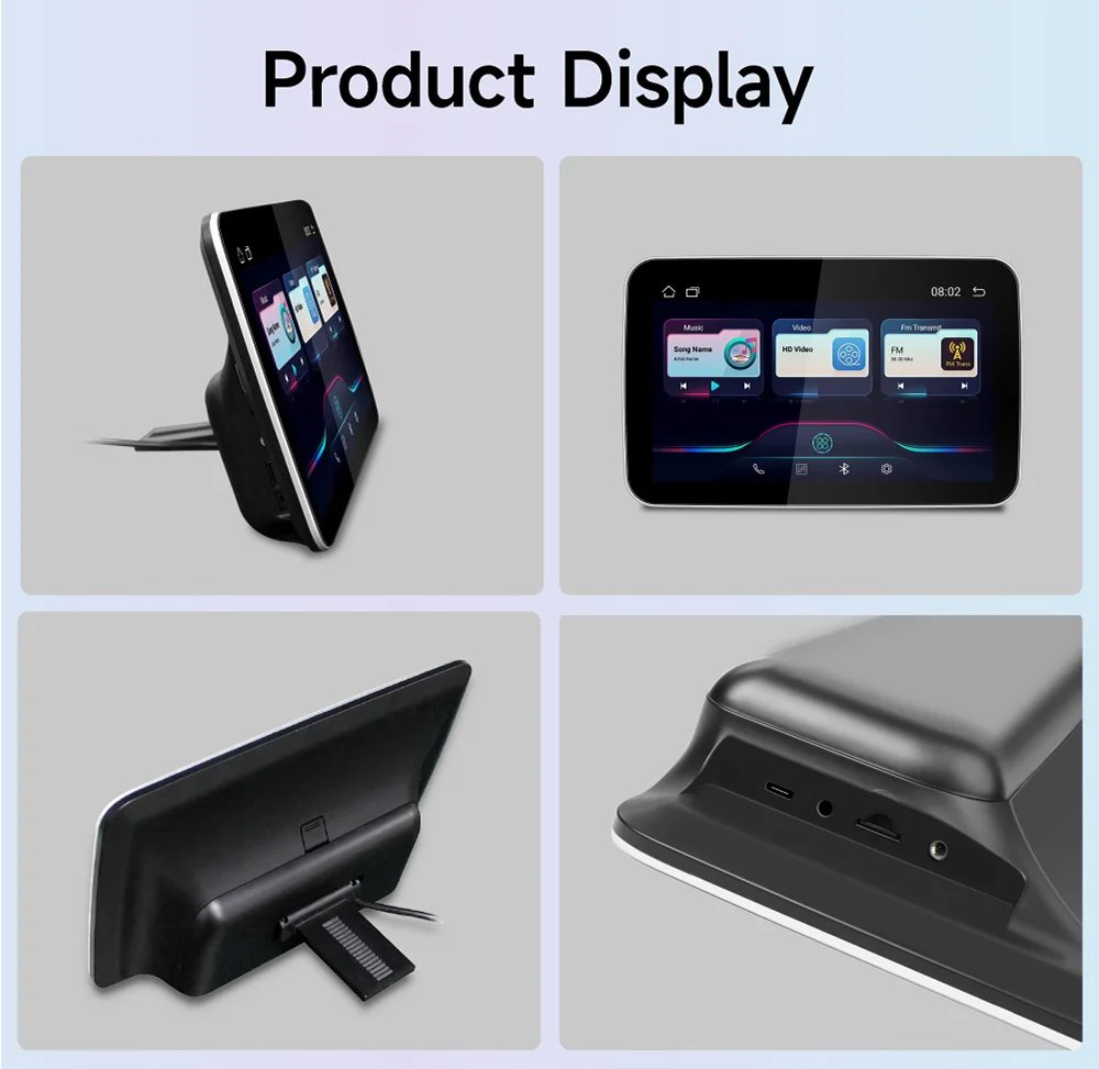 JIUYIN Android Headrest Monitor Display IPS Tablet Touch Screen For Car Rear Seat Player Online Video TV Play Store