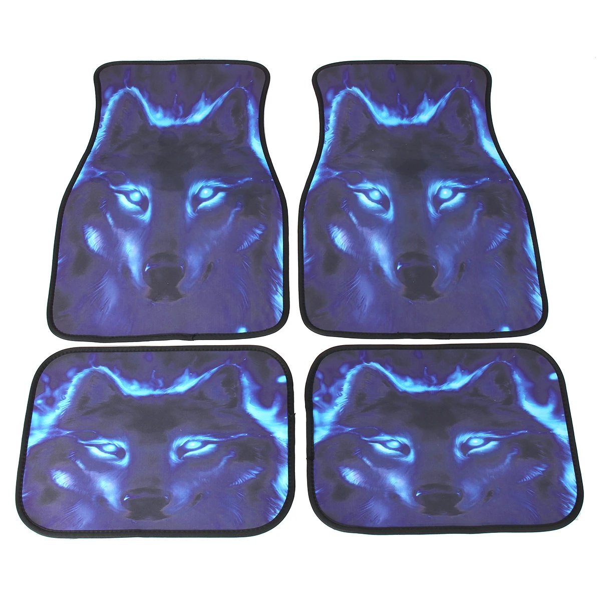 4PCS Universal Car Floor Mat Wolf Background Rubber Anti Slip Dustproof waterproof Front Rear Auto Mats for SUV Interior 4PCS Universal Car Floor Mat Wolf Background Rubber Anti Slip Dustproof waterproof Front Rear Auto Mats for SUV Interior