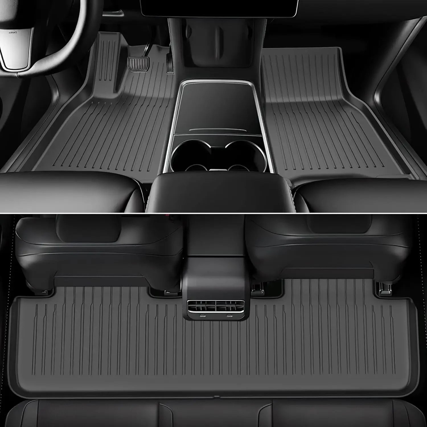 For Tesla Floor Mat Model Y 2021-2025 Model 3 Highland Car Trunk Mat Luggage Mat TPE waterproof Anti-Slip Set Floor Liner Mat