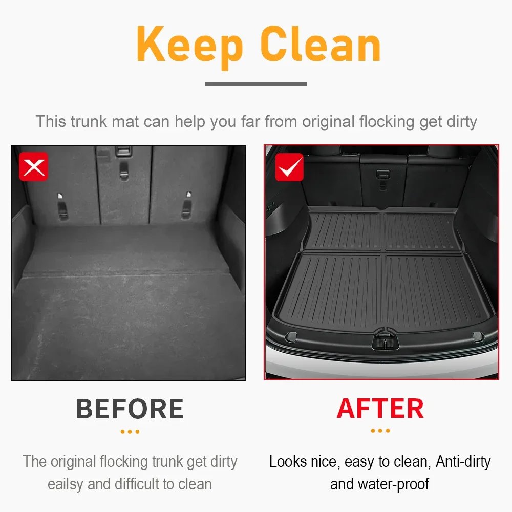 For Tesla Floor Mat Model Y 2021-2025 Model 3 Highland Car Trunk Mat Luggage Mat TPE waterproof Anti-Slip Set Floor Liner Mat