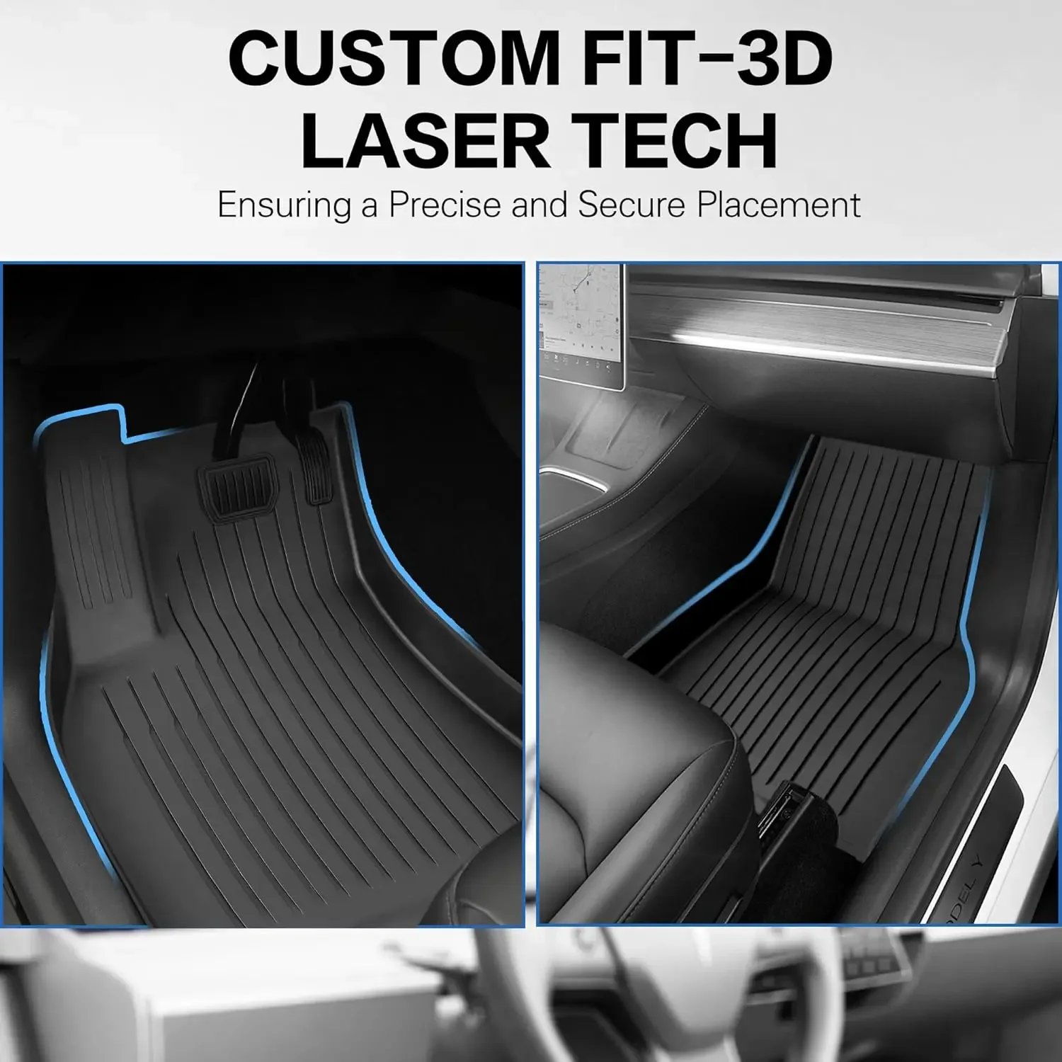 For Tesla Floor Mat Model Y 2021-2025 Model 3 Highland Car Trunk Mat Luggage Mat TPE waterproof Anti-Slip Set Floor Liner Mat