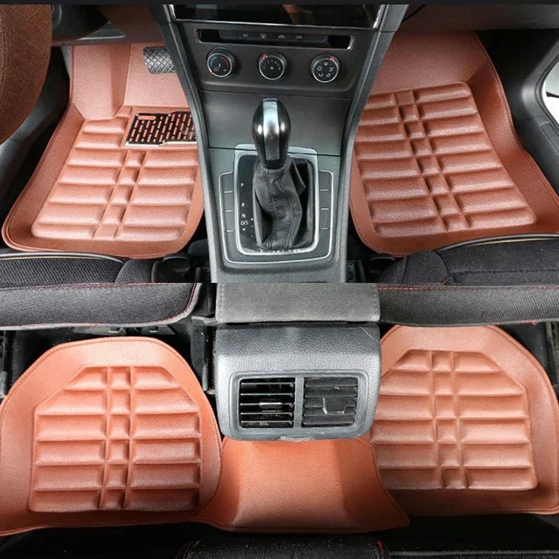 5pcs Auto Floor Mats Foot Rugs Carpets Car Styling For Duster Premium Full Set Carpet Floor Mat Leather Car Accessories