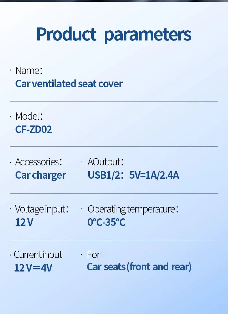 Car Seat Covers With Fan Universal Sitting Cushion Full Surrounded Ventilation And Cooling For Summer Car Accessories Interior