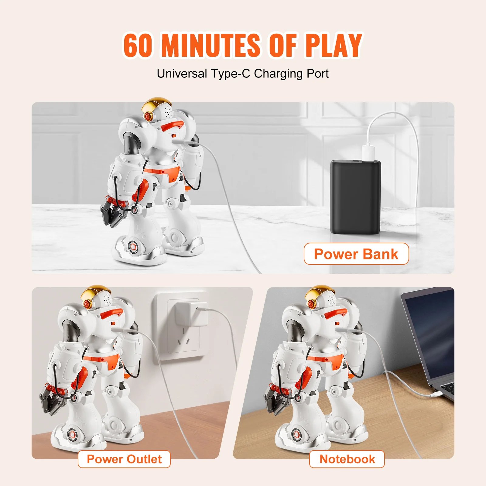 VEVOR RC Robot Toys for Kids Battle Mode Programmable Remote Control Smart Robot with Bullets Interactive Walking Dancing Robot VEVOR RC Robot Toys for Kids Battle Mode Programmable Remote Control Smart Robot with Bullets Interactive Walking Dancing Robot