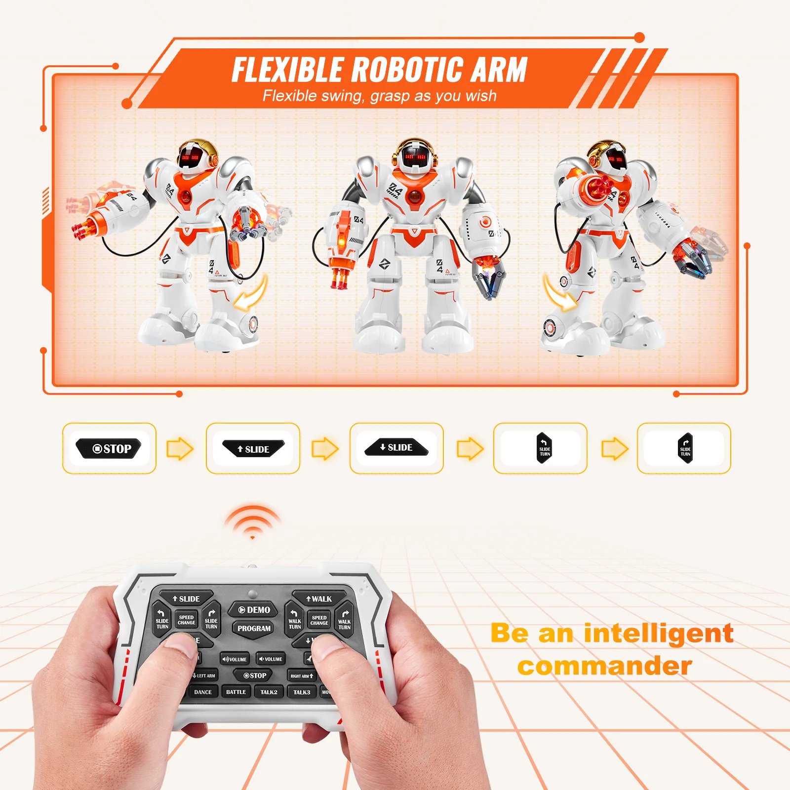 VEVOR RC Robot Toys for Kids Battle Mode Programmable Remote Control Smart Robot with Bullets Interactive Walking Dancing Robot VEVOR RC Robot Toys for Kids Battle Mode Programmable Remote Control Smart Robot with Bullets Interactive Walking Dancing Robot