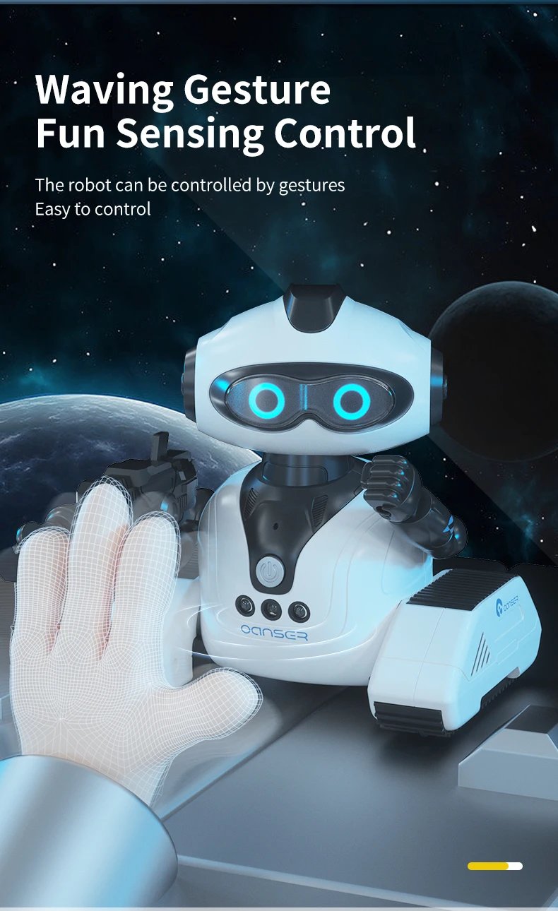 JJRC Children Remote Control R22 Robot Early Education Science Popularization Gesture Sensing DIY Music Dance Interactive Toy