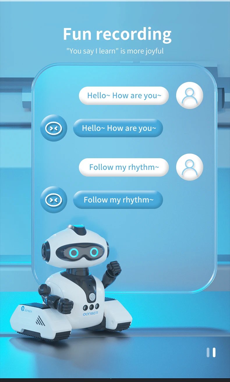 JJRC Children Remote Control R22 Robot Early Education Science Popularization Gesture Sensing DIY Music Dance Interactive Toy