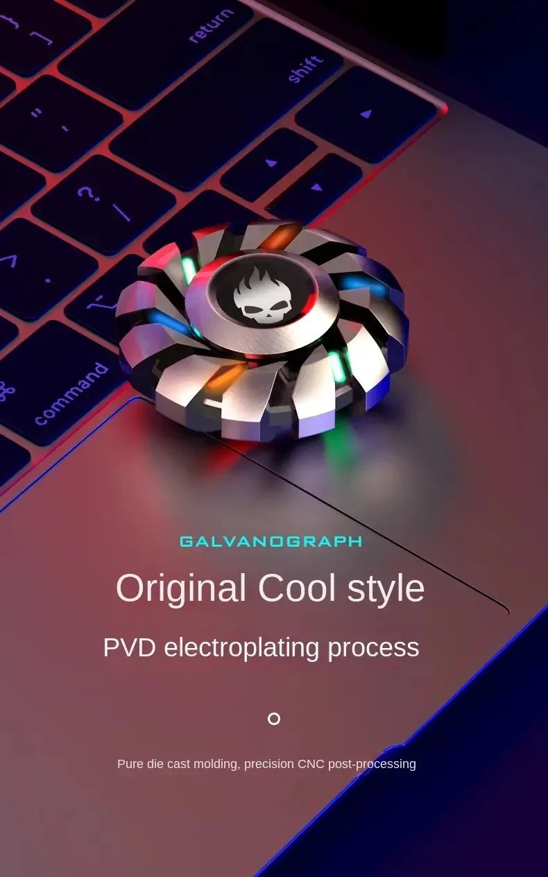 Luminous Fidget Spinner EDC Metal High-grade Stress Relief Rainbow Light Fingers Toy For Children Adult Fast Delivery Products