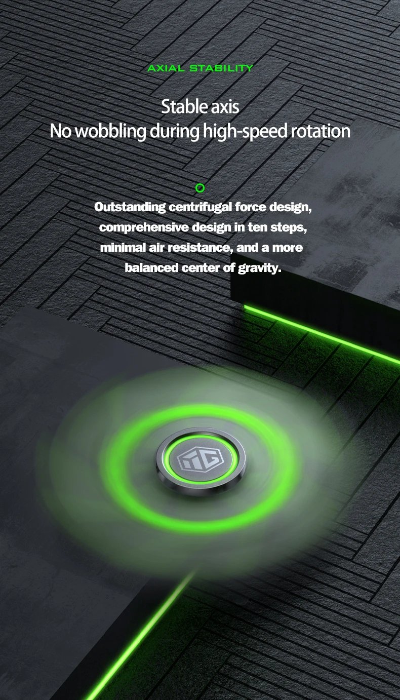 New Technology Smart Black Technology Fidget Spinner Metal Alloy Gyro Luminous Hand Stress Relief Toy Boy Adults Birtday Gifts