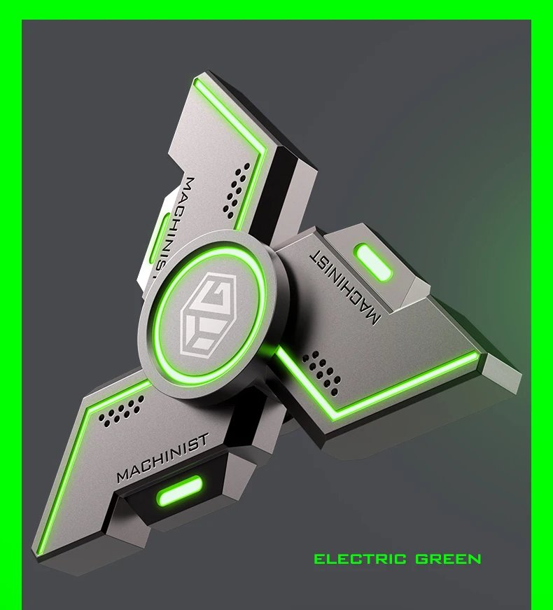 New Technology Smart Black Technology Fidget Spinner Metal Alloy Gyro Luminous Hand Stress Relief Toy Boy Adults Birtday Gifts